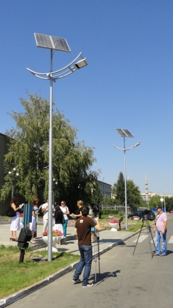 В Усть-Каменогорске устанавливают солнечные фонари