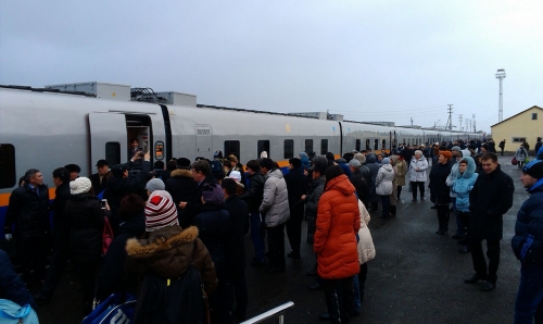 В Усть-Каменогорске встретили новый скоростной поезд «Т&#1201;лпар-Тальго» из Алматы